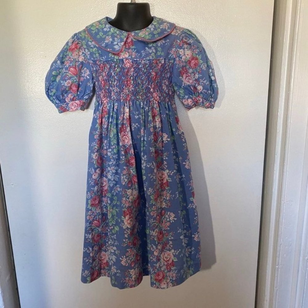 Vintage Polly Flinders Floral Smocked Dress 6
